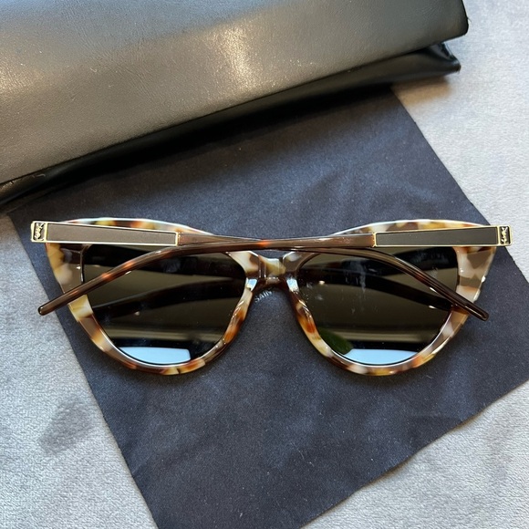 Yves Saint Laurent Cat Eye Tortoise Shell Sunglasses - Picture 6 of 17